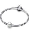 Pandora Witte Bedel van Sterling Zilver met Gelakte Kunstparel - 793781C01 - PansiteNederland.nl