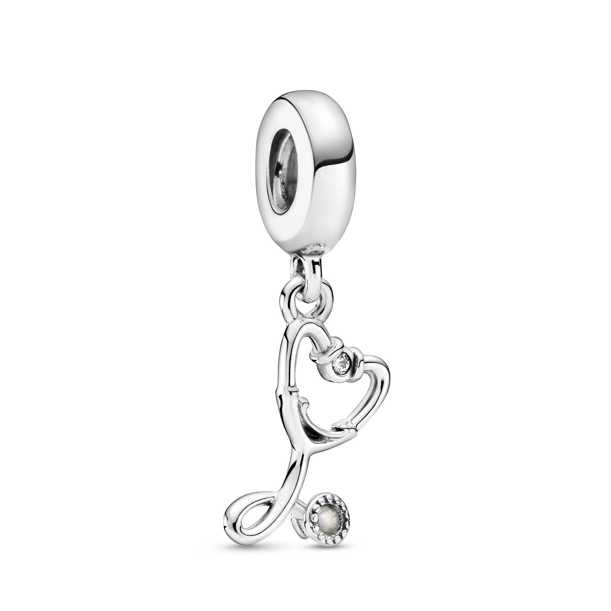Pandora Stethoscoop Hart Hangende bedel zilver - 799072C01
