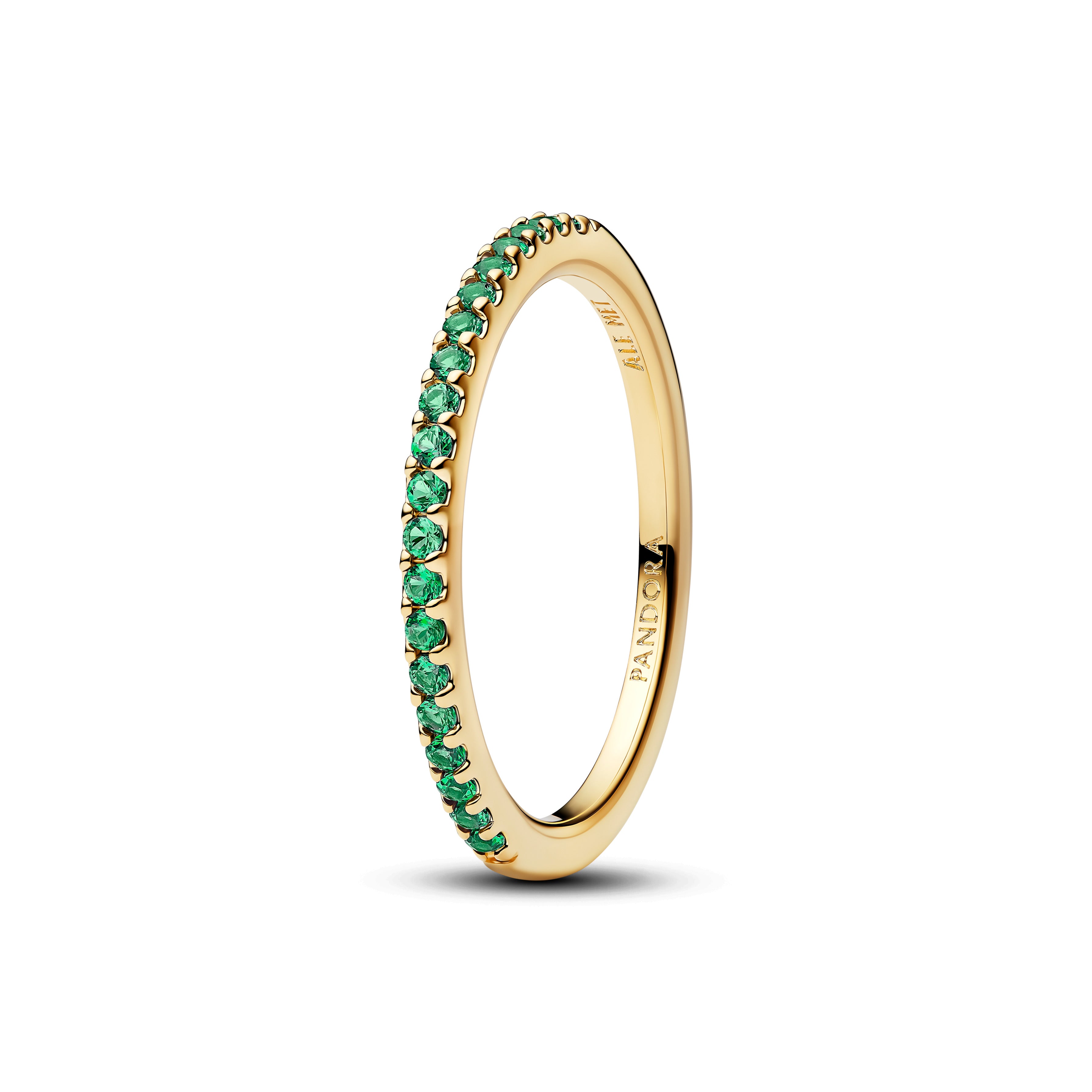 Pandora Sprankelende Groene Half-Eternity Ring goudverguld - 162999C03