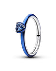 Pandora Blauwe Hart Chakra Ring 193088C03 – Zilver met Emaille
