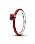 Pandora Rode Hart Chakra Ring 193088C05 – Zilver met Emaille