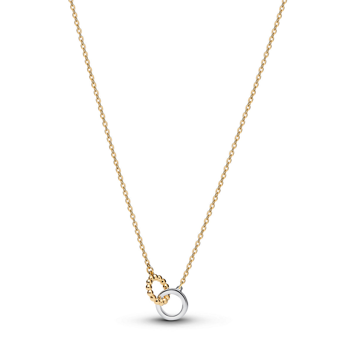 Pandora Kralen & Pavé Ineengrijpende Cirkels Ketting bicolor zilver en goudverguld 364825C01