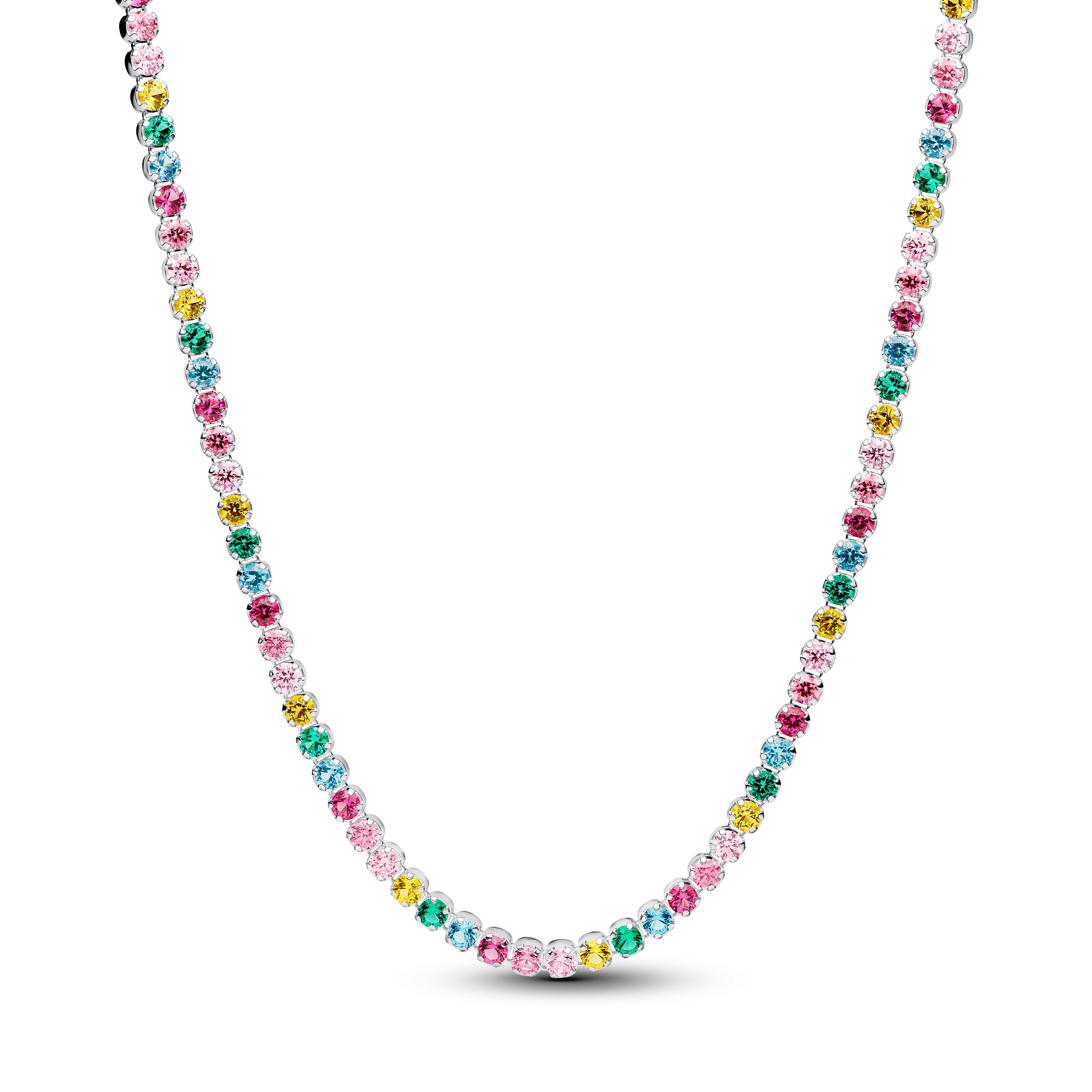 Pandora Regenboog Tennis Halsketting zilver - 394648C01