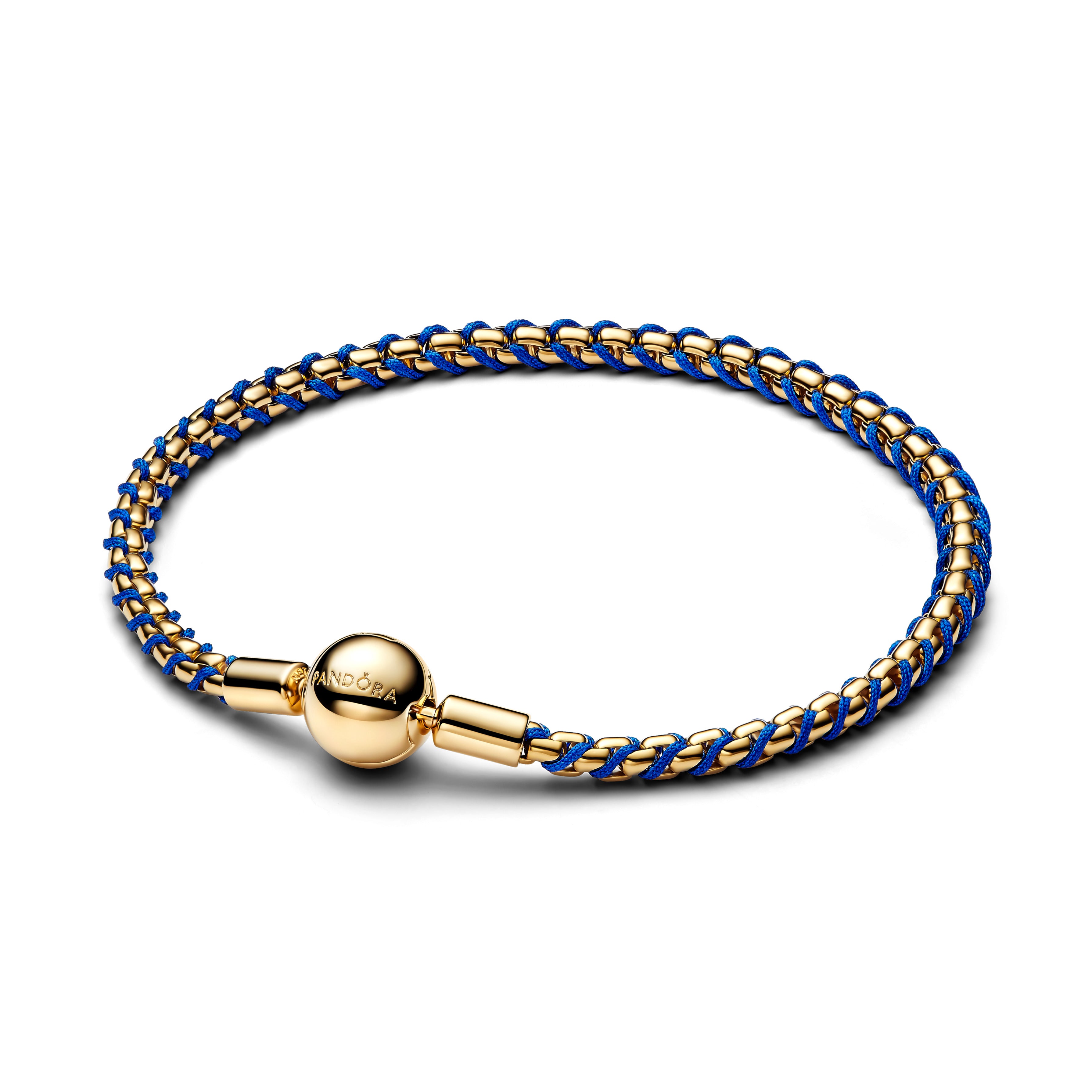 Pandora Blauw Koord Box Chain Armband goudverguld - 563816C02