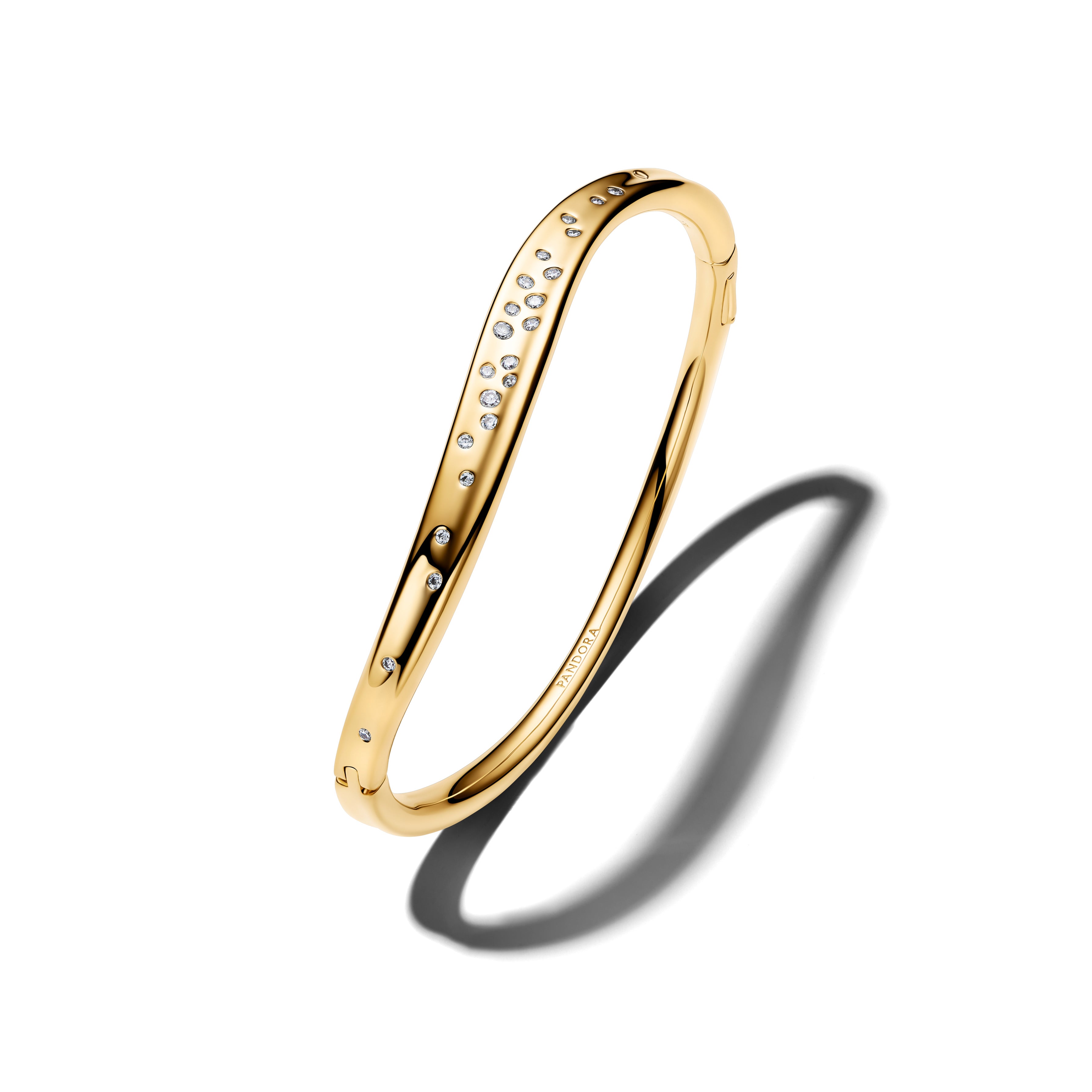 Pandora Organisch Gevormde Sprankelende Bangle goudverguld - 564655C01