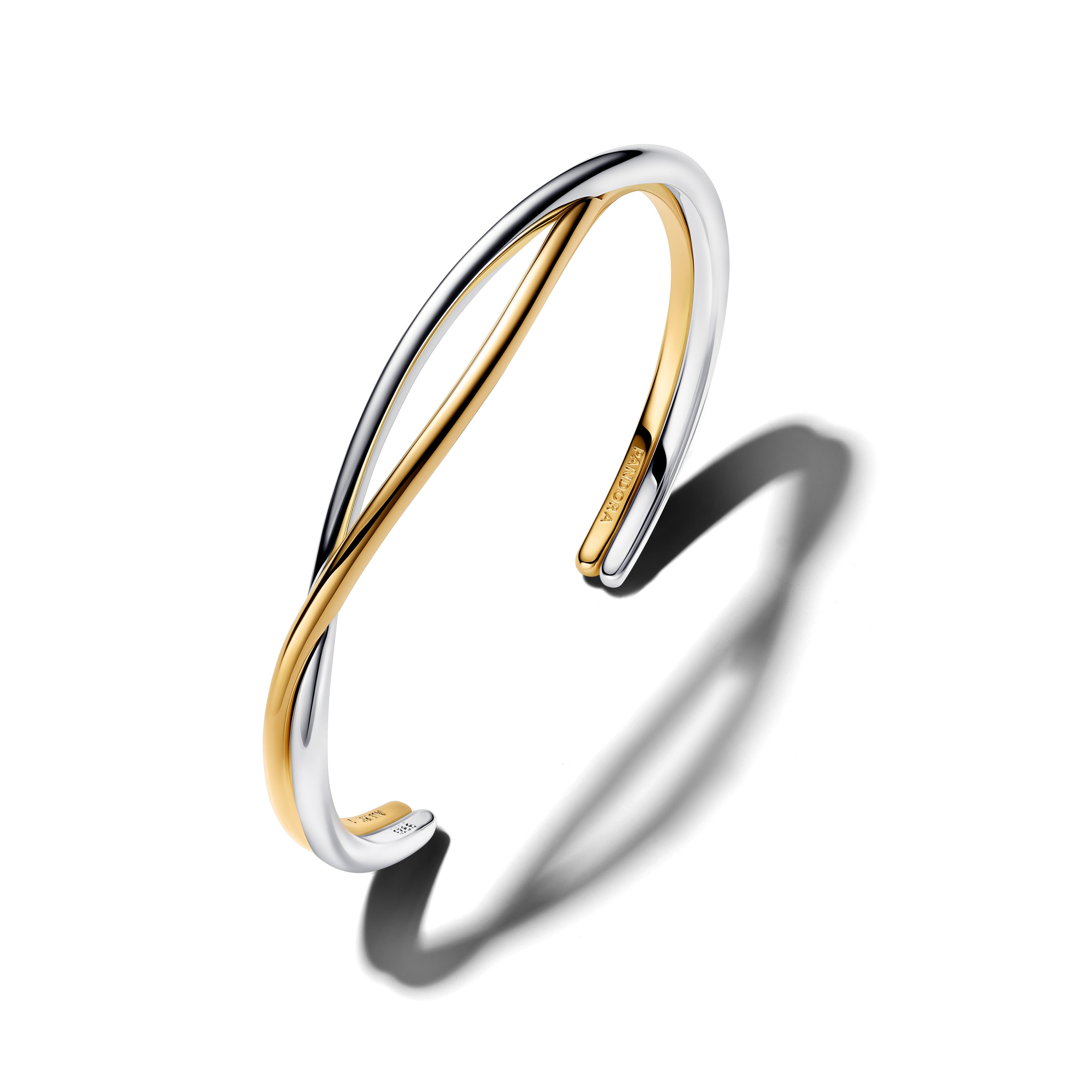 Pandora Verstrengelde Tweekleurige Open Bangle bicolor zilver en goudverguld - 564656C00