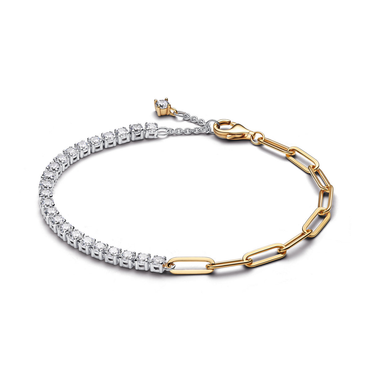 Pandora Schakel- en Tennisarmband bicolor zilver en goudverguld 564821C01