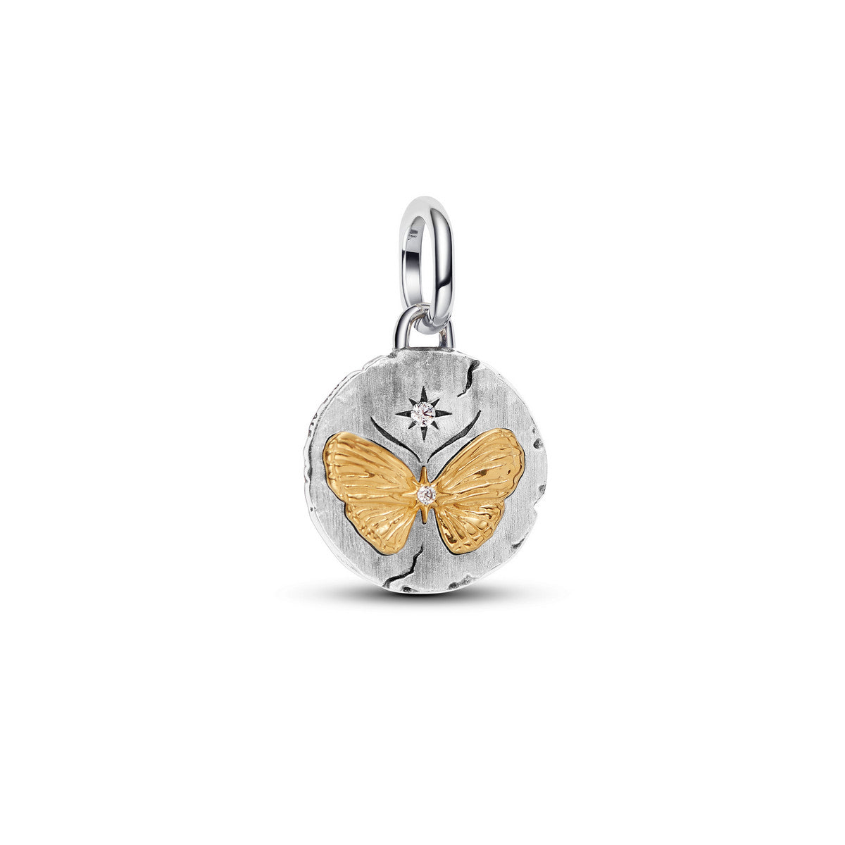 Pandora Vlinder Medaillonbedel bicolor zilver en goudverguld 764803C01