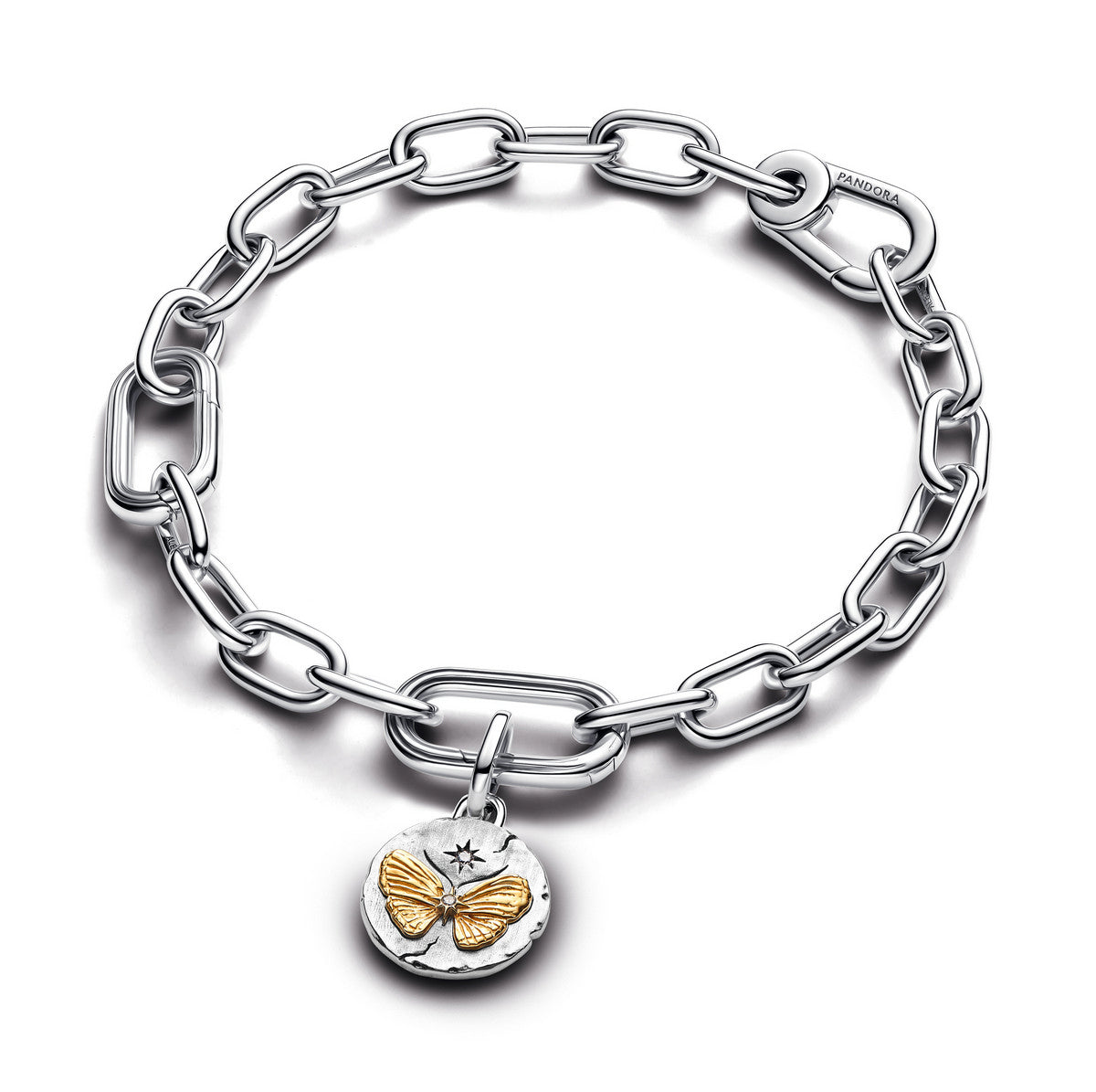 Pandora Vlinder Medaillonbedel bicolor zilver en goudverguld 764803C01