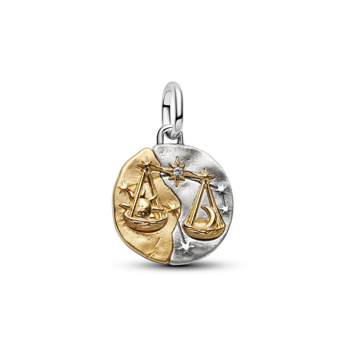 Pandora Dierenriem Weegschaal Medaillonbedel bicolor zilver en goudverguld 764983C01