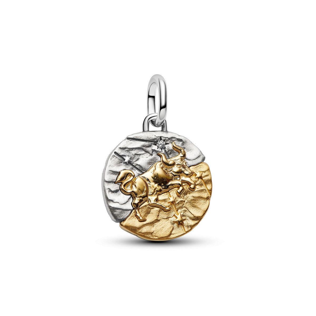 Pandora Dierenriem Stier Medaillonbedel bicolor zilver en goudverguld 764986C01