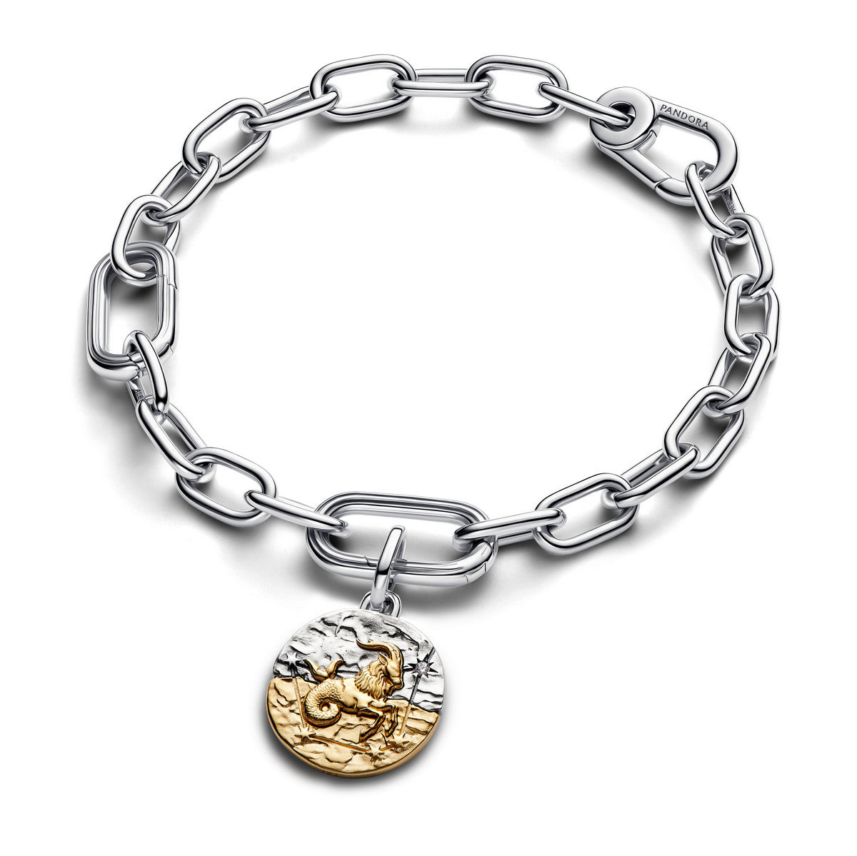 Pandora Dierenriem Steenbok Medaillonbedel bicolor zilver en goudverguld 764987C01