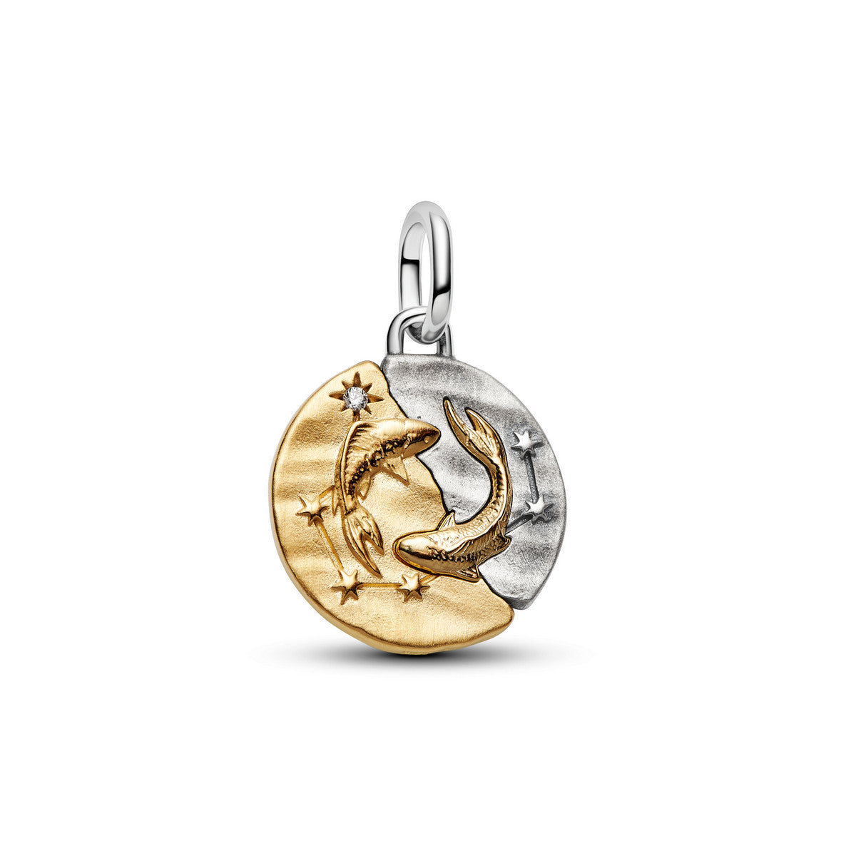 Pandora Dierenriem Vissen Medaillonbedel bicolor zilver en goudverguld 764991C01
