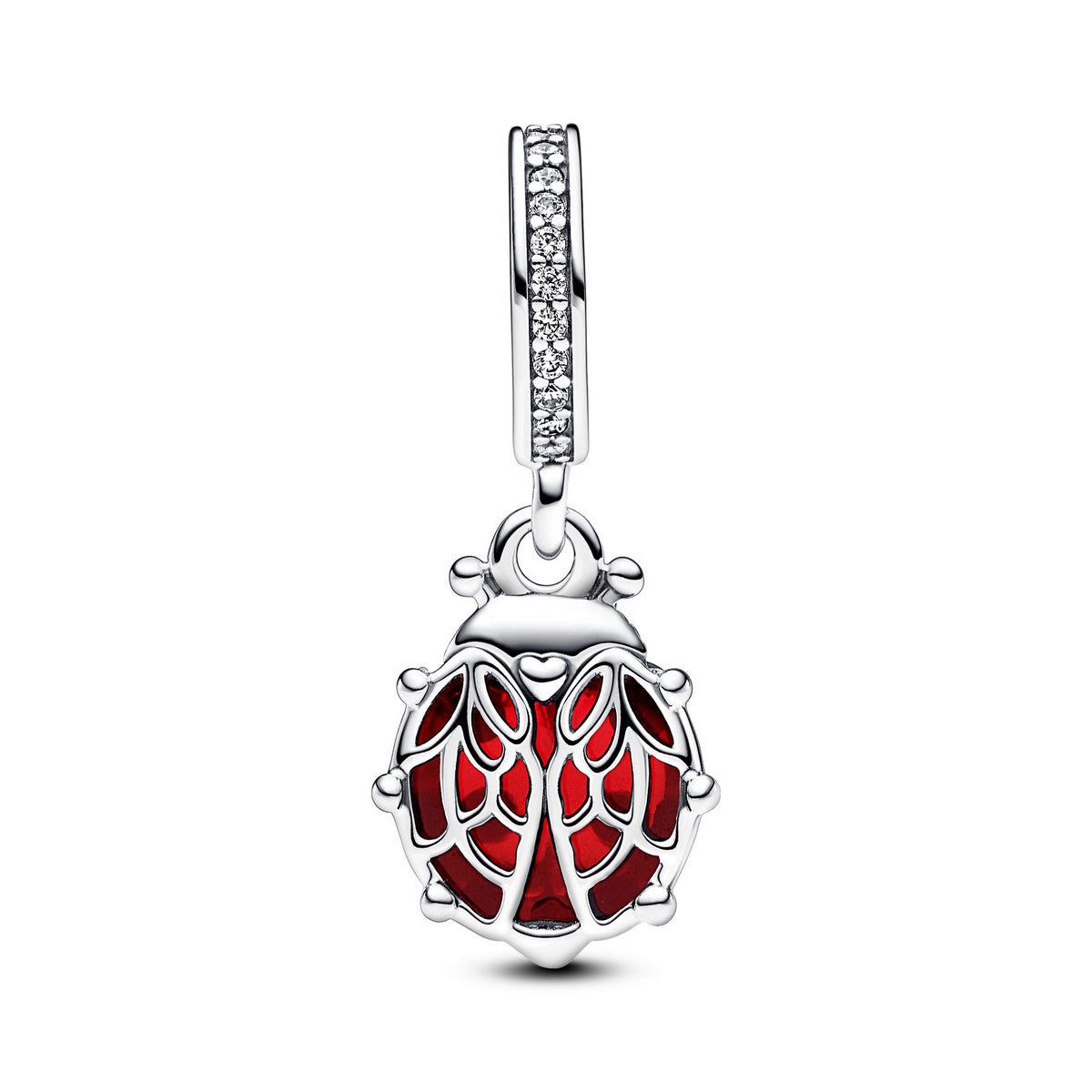 Pandora Rood Lieveheersbeestje Hangende Bedel zilver 792571C01