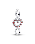 Pandora Verbonden Harten & Rode Stenen Hangende Bedel 794435C01 – Zilver