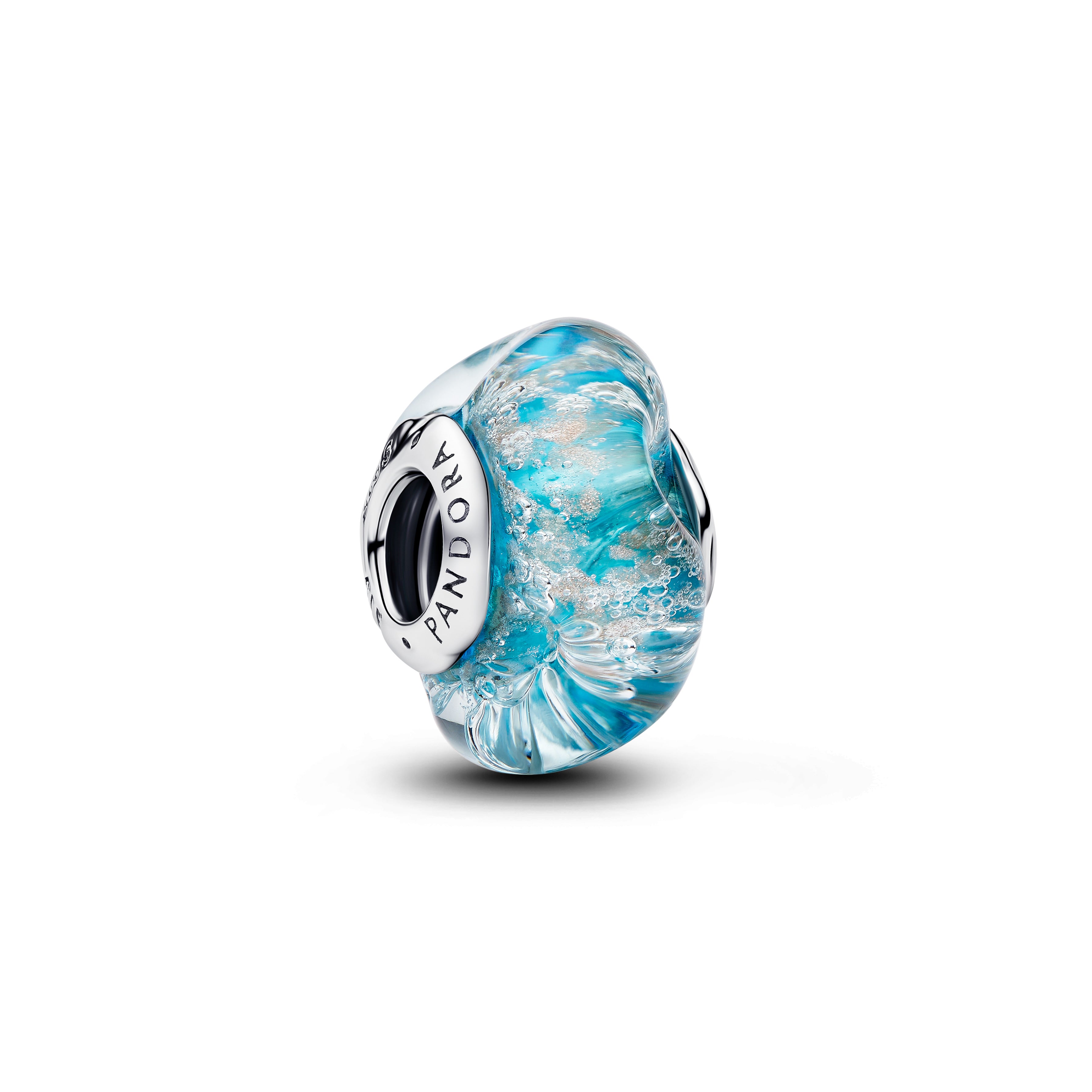 Pandora Turkoois Murano-glas & Glitter Bedel zilver - 794701C01