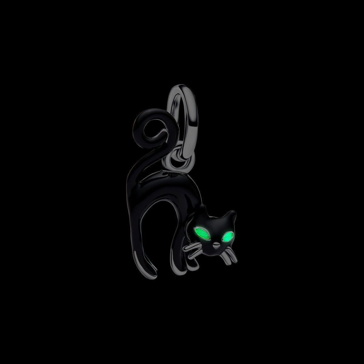 Pandora Zwarte Kat Hangende Bedel zilver 794769C01
