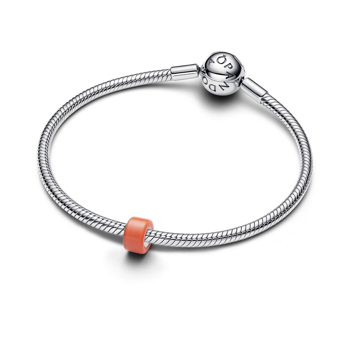 Pandora Oranje Muranoglas Minibedel zilver 794773C04