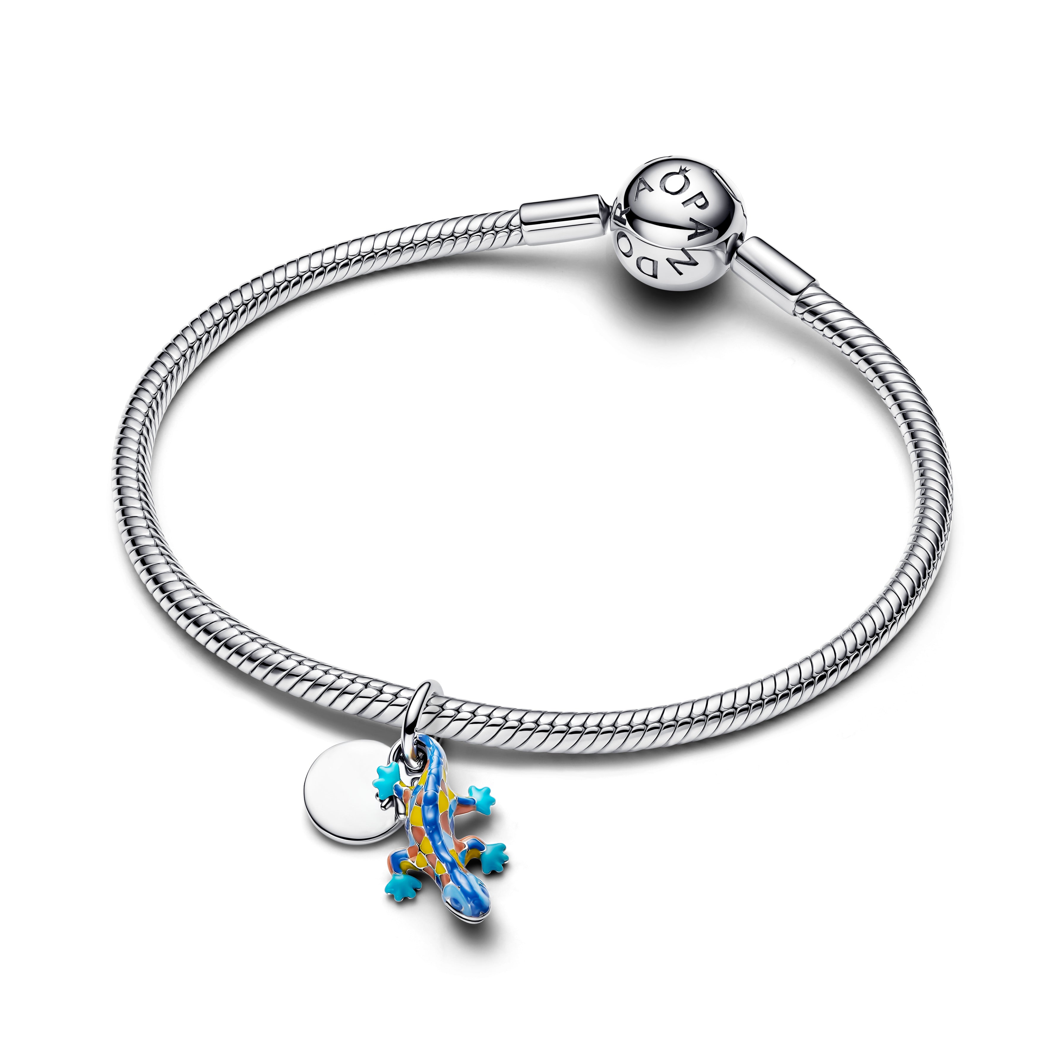 Pandora Salamander & Graveerbare Ronde Tag Dubbele Hangende Bedel 794916C01