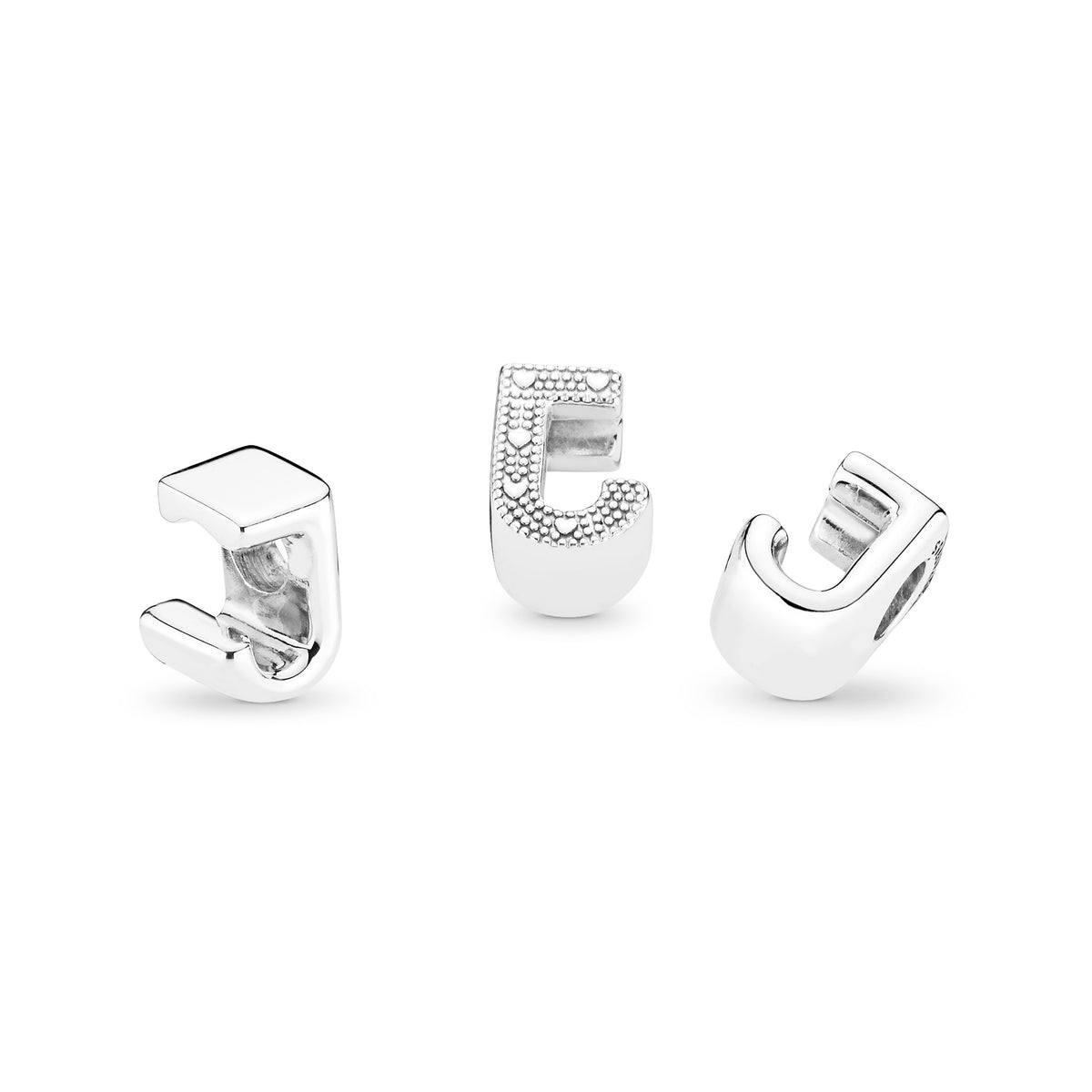 Pandora Letter J Alfabetbedel zilver 797464