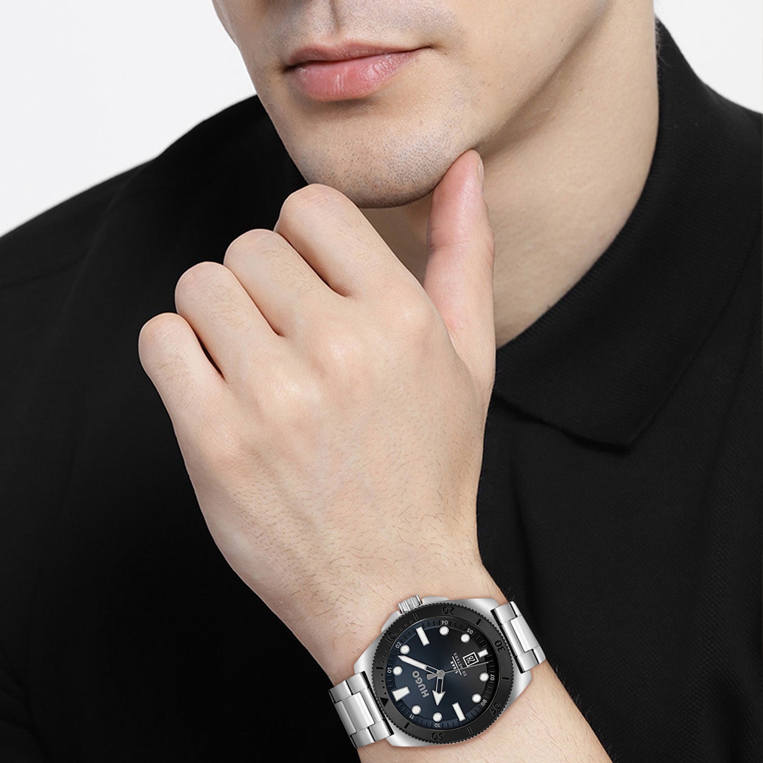 Hugo Boss Heren Horloge HU1530305 44 mm Zilverkleurig
