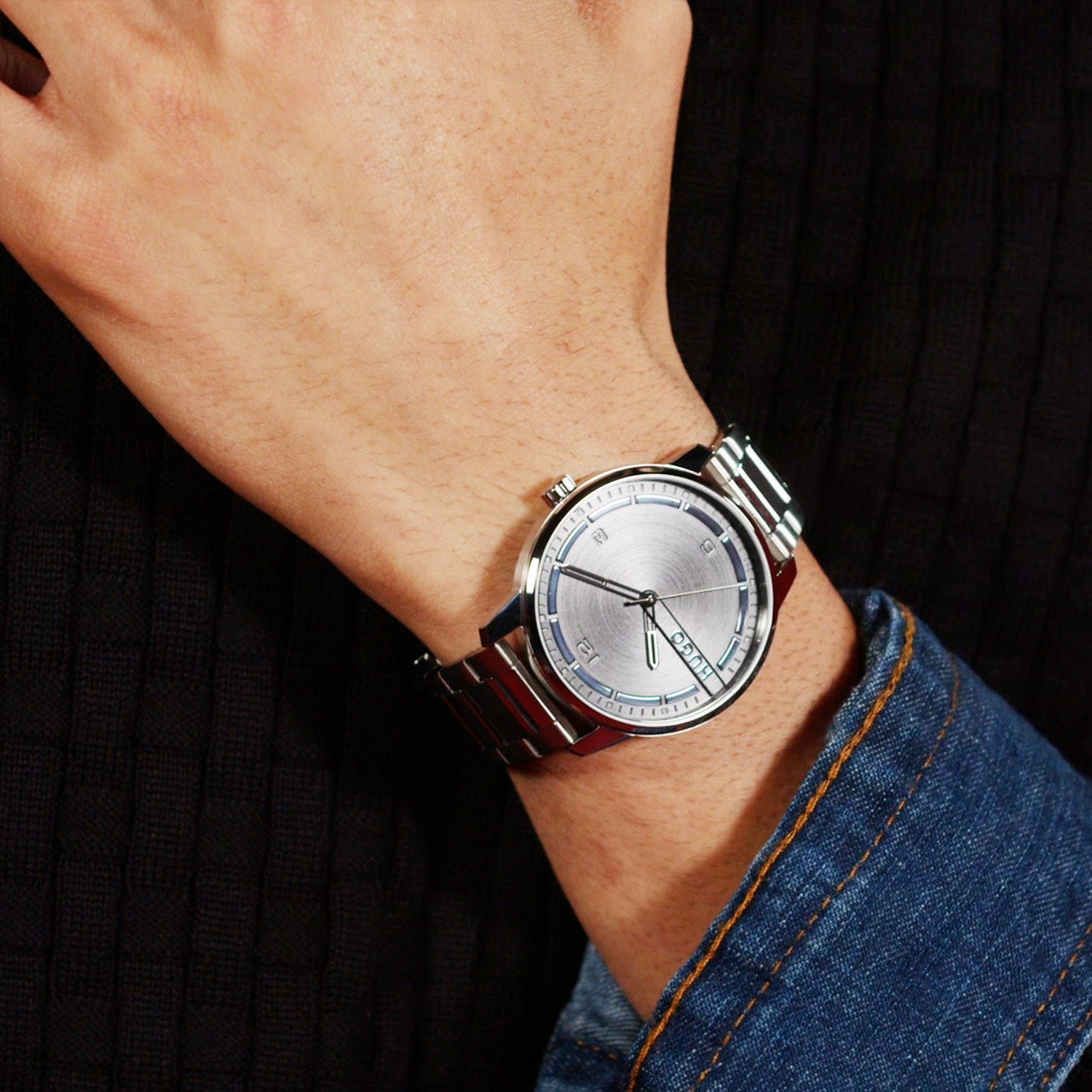 Hugo Boss Heren Horloge HU1530364 42 mm Zilverkleurig