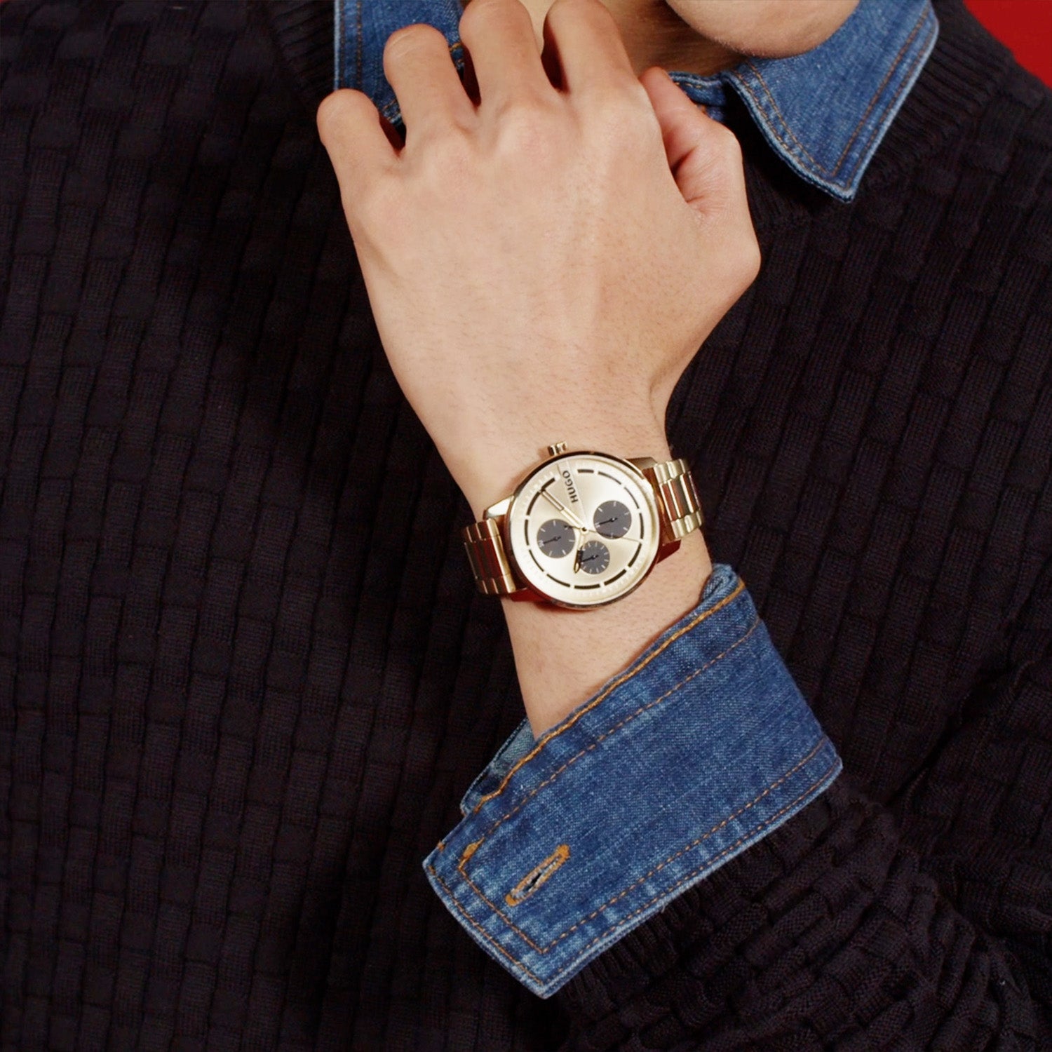 Hugo Boss Heren Horloge HU1530385 44 mm Goudkleurig