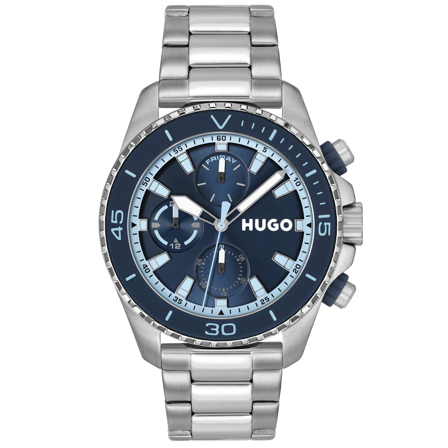 Hugo Boss Heren Horloge HU1530429 44 mm Zilverkleurig