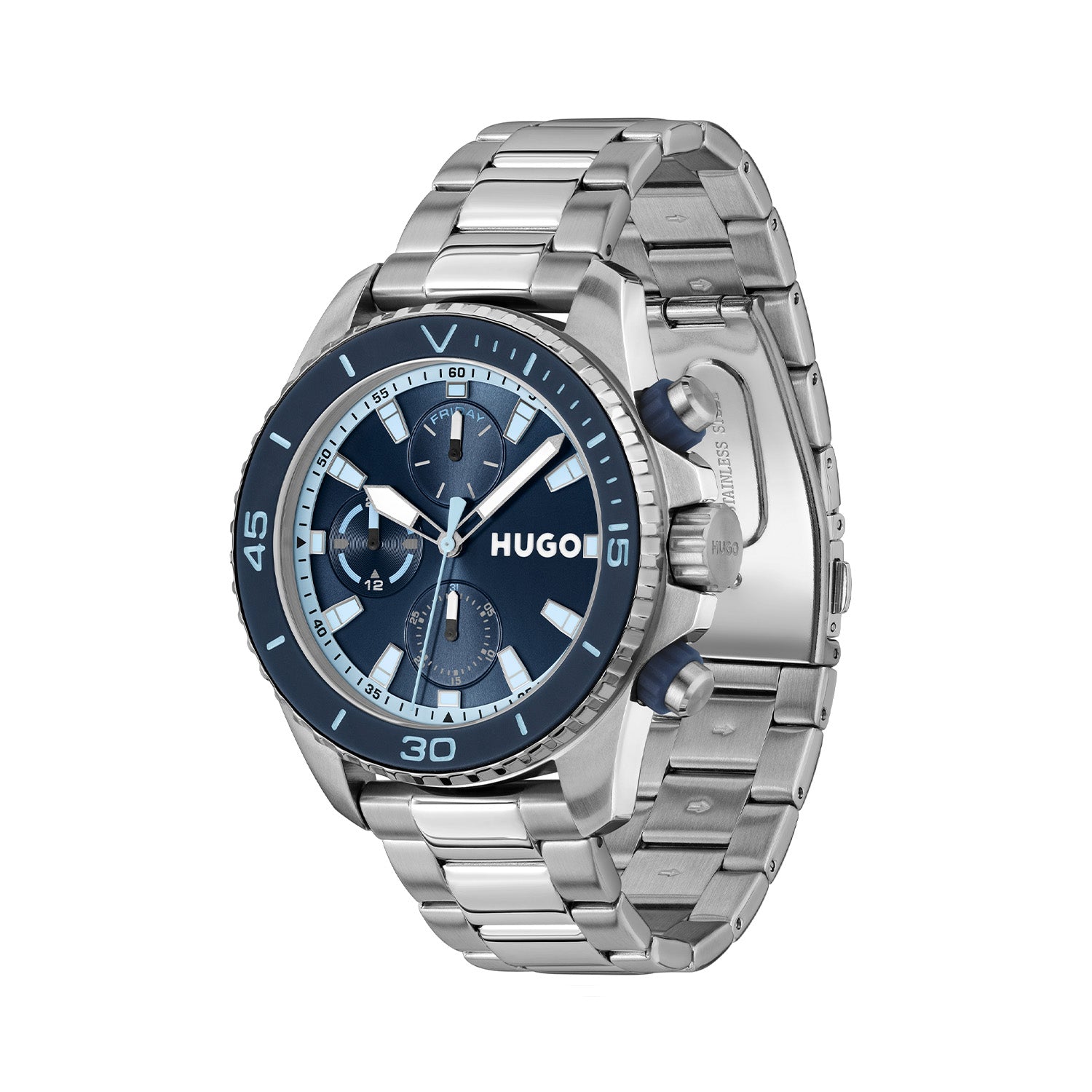Hugo Boss Heren Horloge HU1530429 44 mm Zilverkleurig