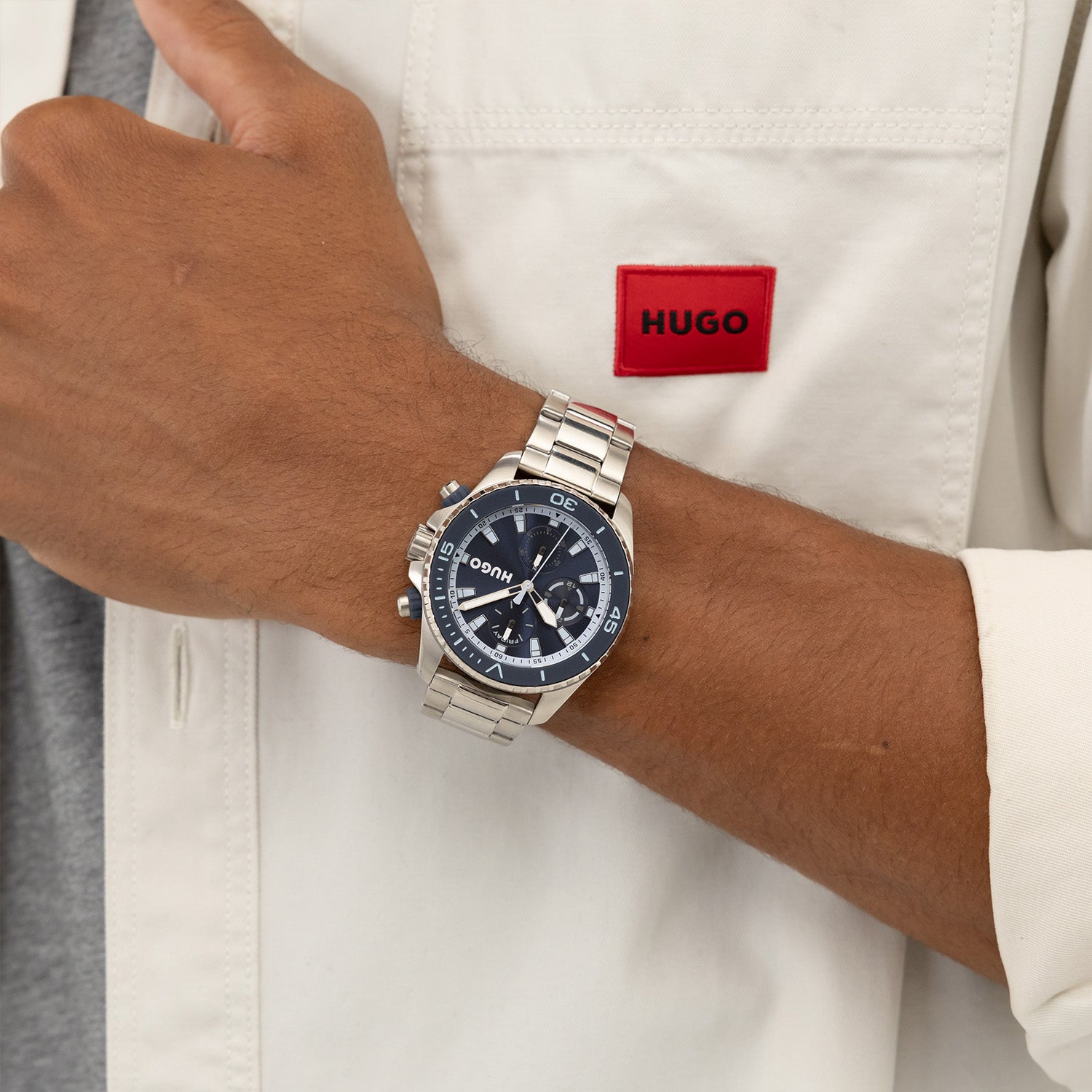 Hugo Boss Heren Horloge HU1530429 44 mm Zilverkleurig