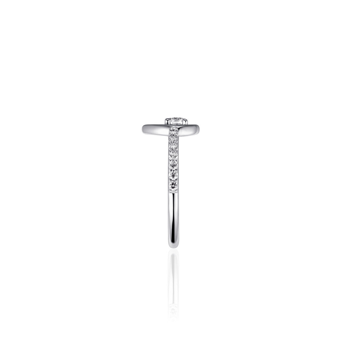 Gisser Ring Zilver Gerhodineerd Zirkonia Wit – I04R003 – foto 3
