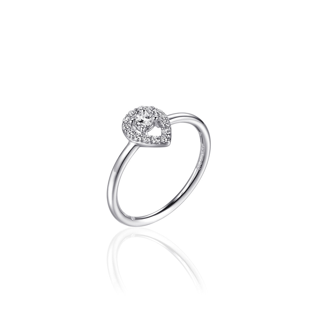 Gisser Ring Zilver Gerhodineerd Zirkonia Wit – I04R004