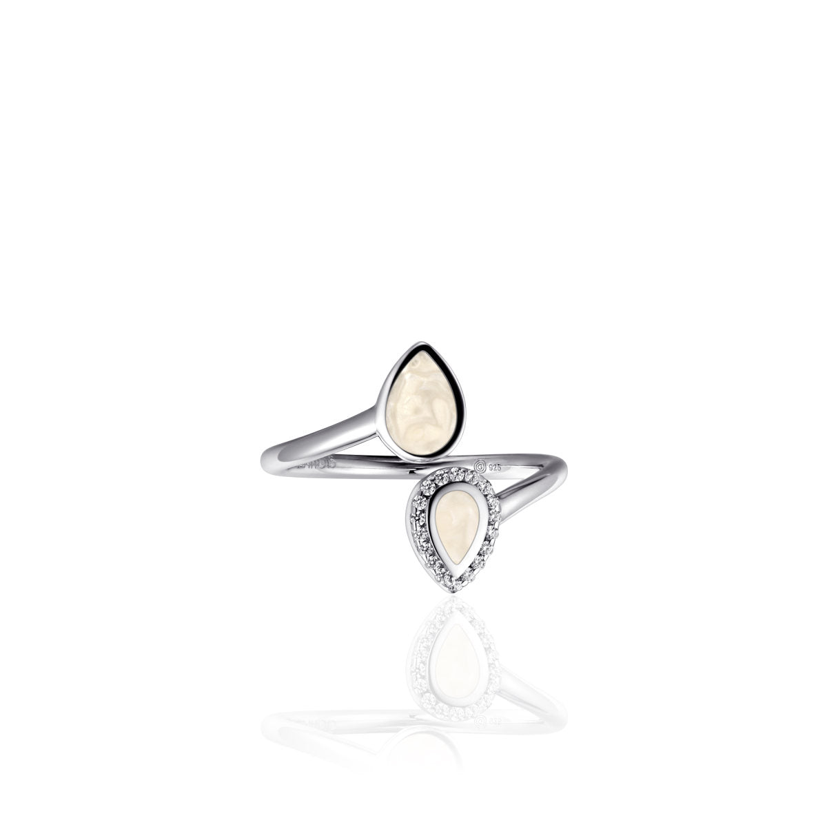 Gisser Ring Zilver Gerhodineerd Zirkonia Wit – I05R006 – foto 2