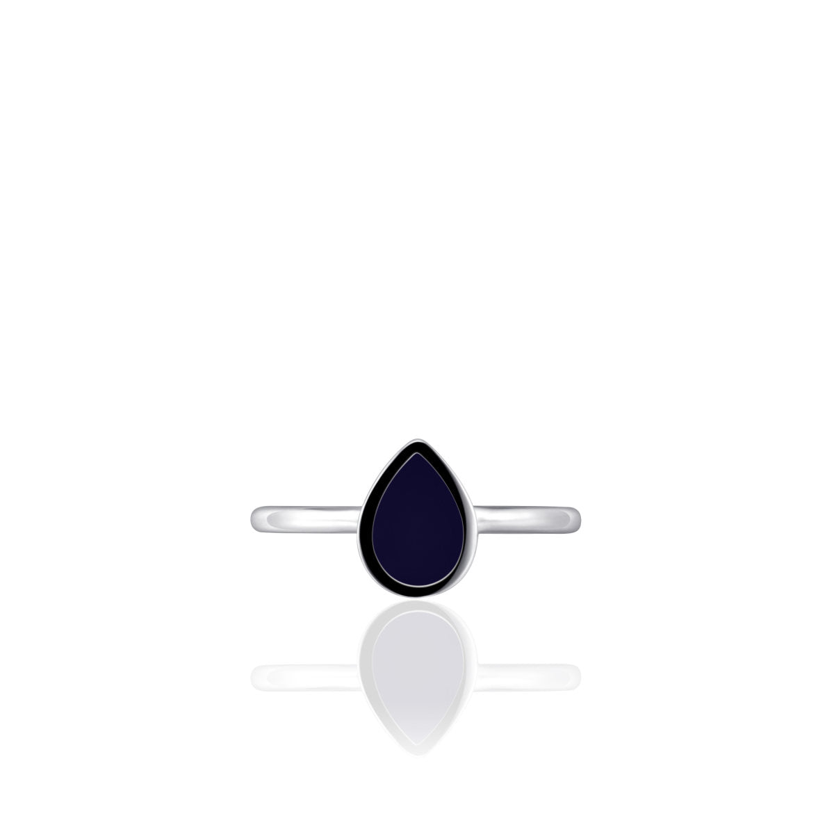 Gisser Ring Zilver Gerhodineerd Emaille Blauw – I05R010 – foto 2