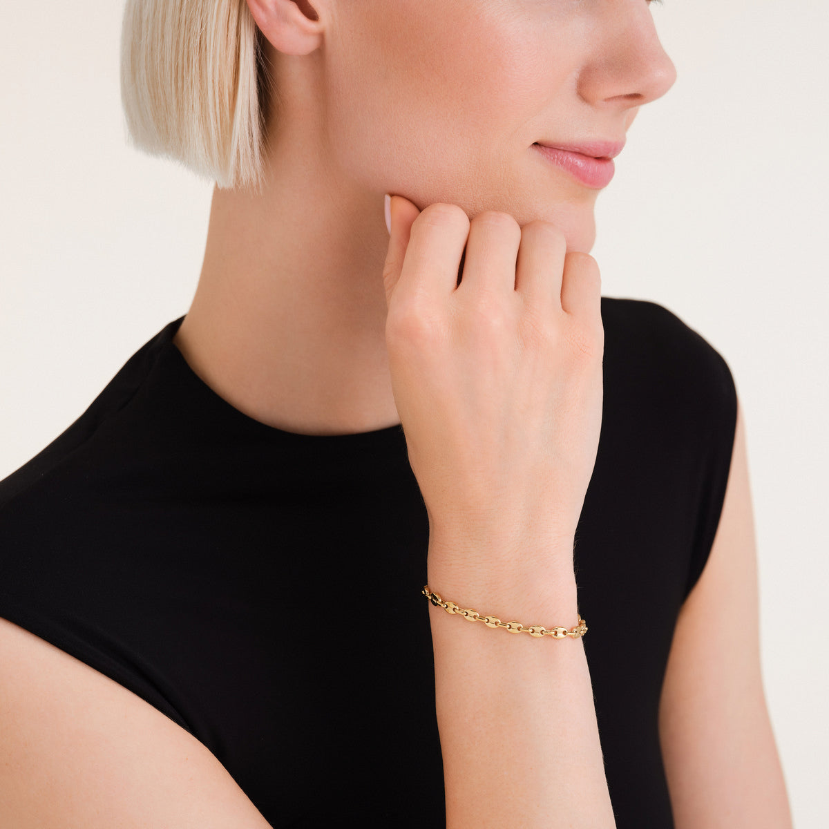 Rosefield Armband Coffee Bean Small Chain JBCSG-J1052 Goudkleurig