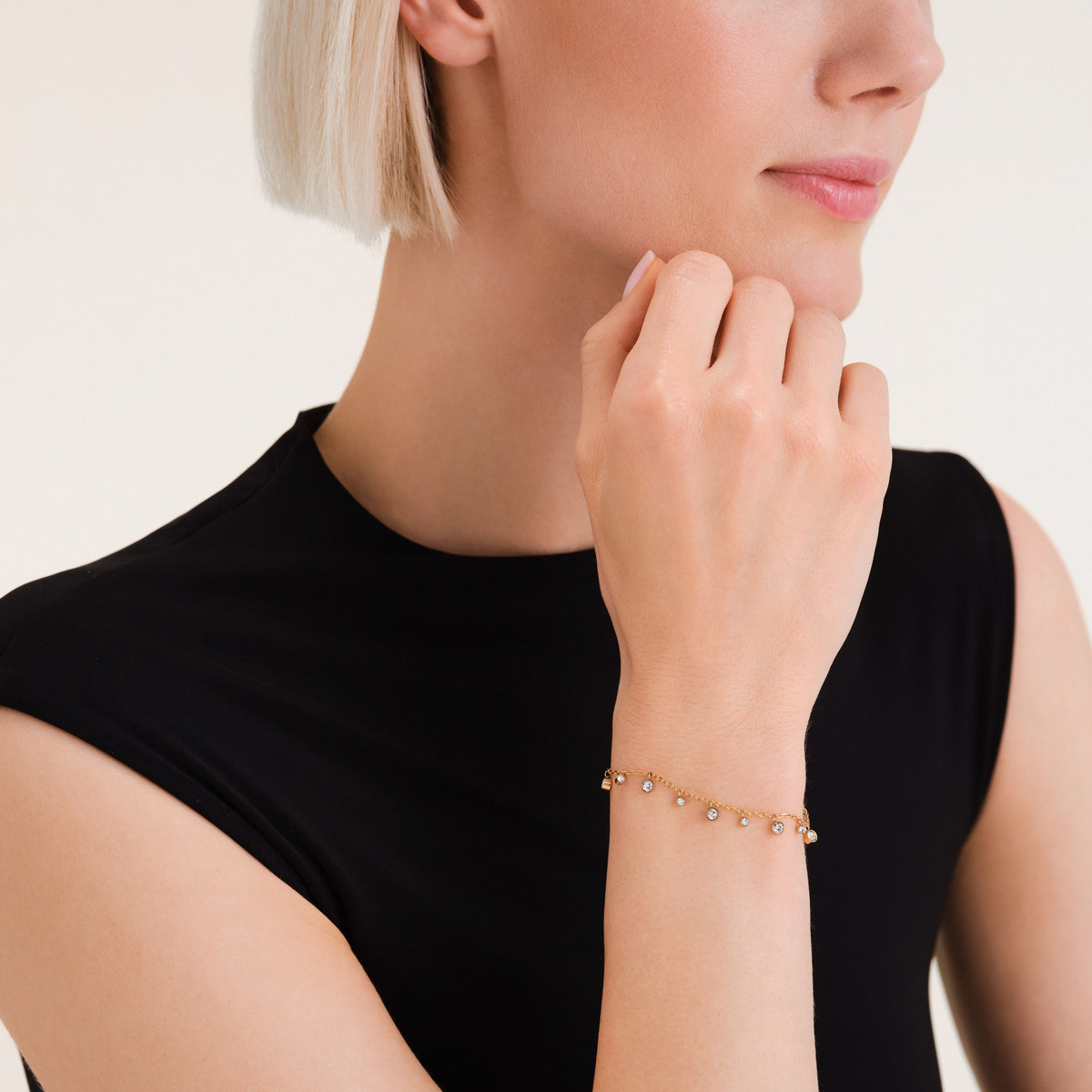 Rosefield Armband Dangling Crystal JBDCG-J1022 Goudkleurig