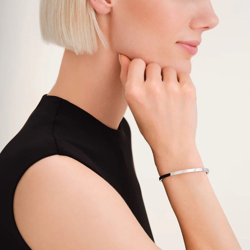 Rosefield Armband Bangle with Lines of Crystals JBLCS-J1044 Zilverkleurig