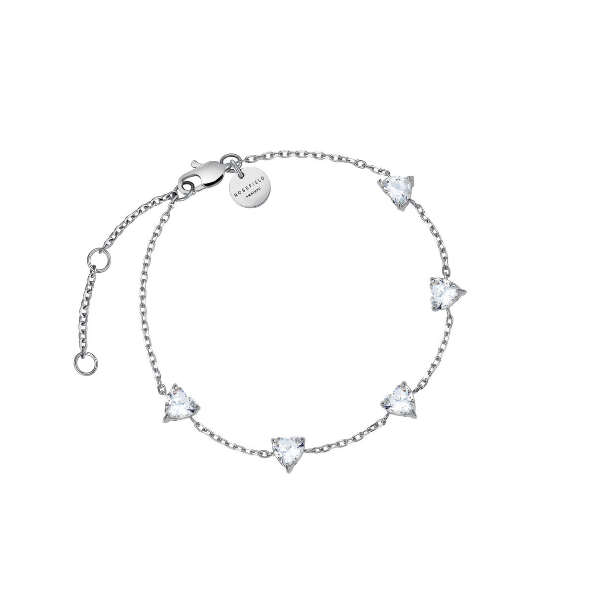 Rosefield Armband Row of Hearts JBRHS-J1014 Zilverkleurig