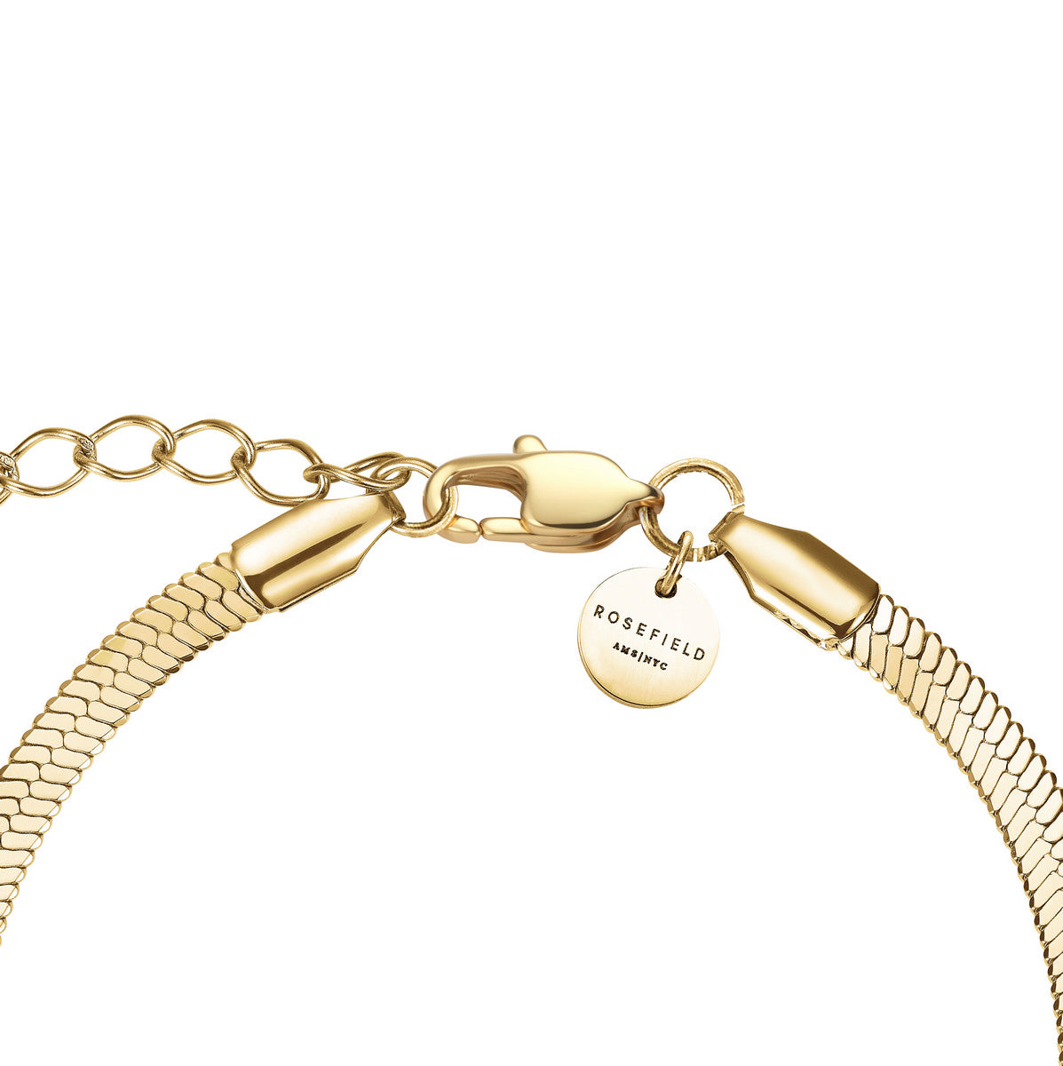 Rosefield Armband Snake Heart Bracelet White Crystal JBSWG-J1010 Goudkleurig