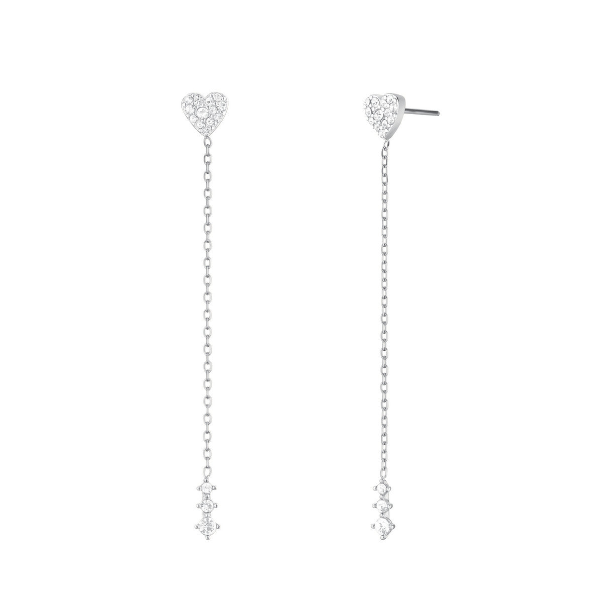 Rosefield Oorbellen Heart Long JEHLS-J1321 Zilverkleurig