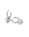 Rosefield Oorringen Hoop earrings with Heart Pendant Zilverkleurig Rhodium Plated Stainless Steel Dames - JEHPS-J986