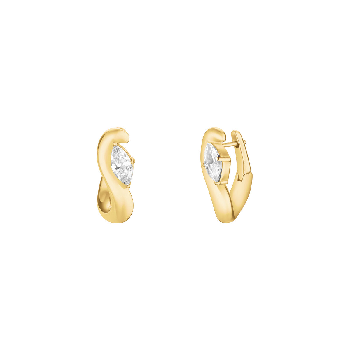 Rosefield Oorbellen Marquise Wave Hoops JEMWG-J1299 Goudkleurig