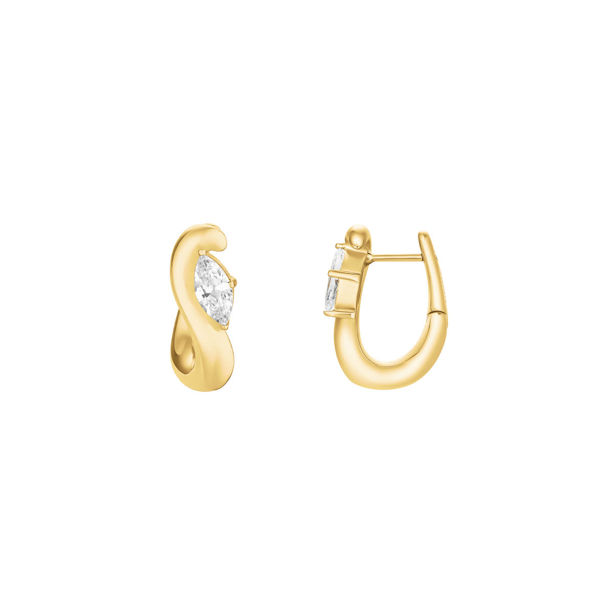 Rosefield Oorbellen Marquise Wave Hoops JEMWG-J1299 Goudkleurig