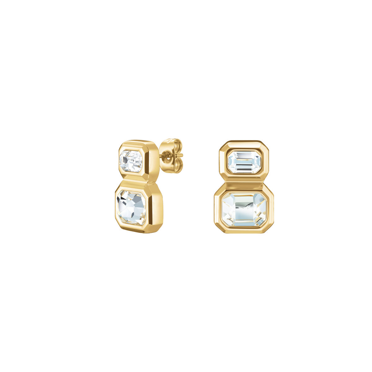 Rosefield Oorbellen Iconic Octagon Double JEODG-J1128 Goudkleurig