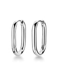 Rosefield Oorringen Large Oval Hoops Zilverkleurig Rhodium Plated Stainless Steel Dames - JEOLS-J568