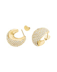 Rosefield Oorringen Pavé Half Moon Hoops Goudkleurig Verguld 14K Goud Stainless Steel Dames - JEPMG-J1224