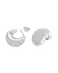 Rosefield Oorringen Pavé Half Moon Hoops Zilverkleurig Rhodium Plated Stainless Steel Dames - JEPMS-J1225