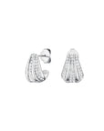 Rosefield Oorbellen Pave Striped Studs Zilverkleurig Rhodium Plated Stainless Steel Dames - JEPSS-J1229