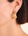 Rosefield Oorbellen Statement Bamboo Earrings Goudkleurig Verguld 14K Goud Stainless Steel Dames - JESBG-J1195
