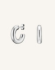Rosefield Oorringen Medium Hoop Earrings Zilverkleurig Rhodium Plated Stainless Steel Dames - JESHS-J934